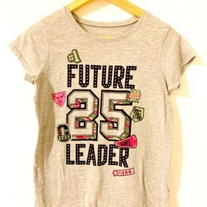 2x$10🎉Children’sPlace Girls Gray Future LeaderTee
